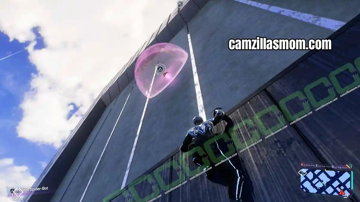 2-spider-bots-location-midtown-marvels-spider-man-2 Spider-Punk Spider-Bot on the north facing wall of a tall building in northern Midtown in Spider-Man 2 › camzillasmom.com