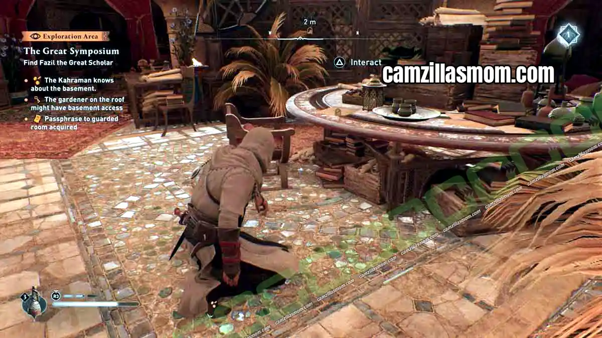 22-secret-entrance-al-rabisu-investigation-assassins-creed-mirage Bookshelf hiding the secret entrance to the House of Wisdom basement in Assassins Creed Mirage › camzillasmom.com
