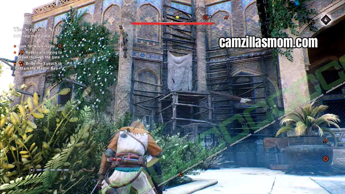 26-scaffolding-al-bahamut-head-of-the-order-investigation-assassins-creed-mirage Scaffolding up to the roof of the Palace of the Green Dome in Assassins Creed Mirage › camzillasmom.com