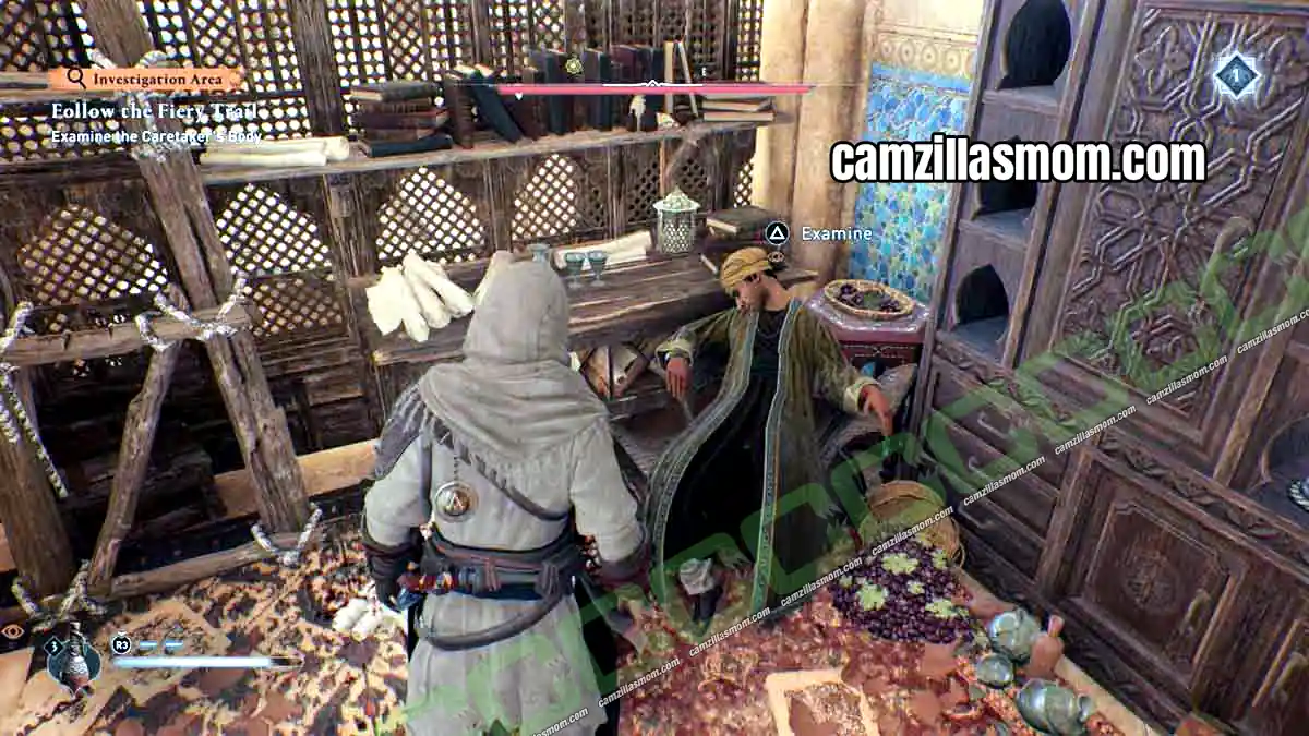 4-body-al-zarik-the-book-burner-investigation-assassins-creed-mirage Piece of Fabric clue on the body of the Caretaker of Books in Assassins Creed Mirage › camzillasmom.com
