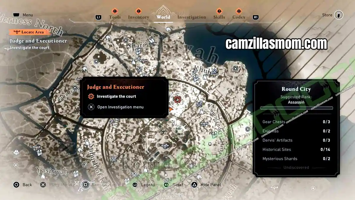 7-muhammad-case-start-map-judge-executioner-al-bahamut-investigation-assassins-creed-mirage Map marker to the court in the north of the Round City in Assassins Creed Mirage › camzillasmom.com