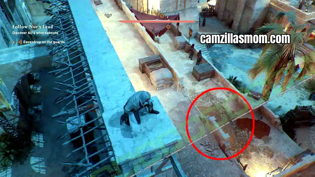 8-evesdrop-ali-ibn-muhammad-investigation-assassins-creed-mirage Hay pile to eavesdrop on the guards at the Khurasan Gate Guardhouse in Assassins Creed Mirage › camzillasmom.com