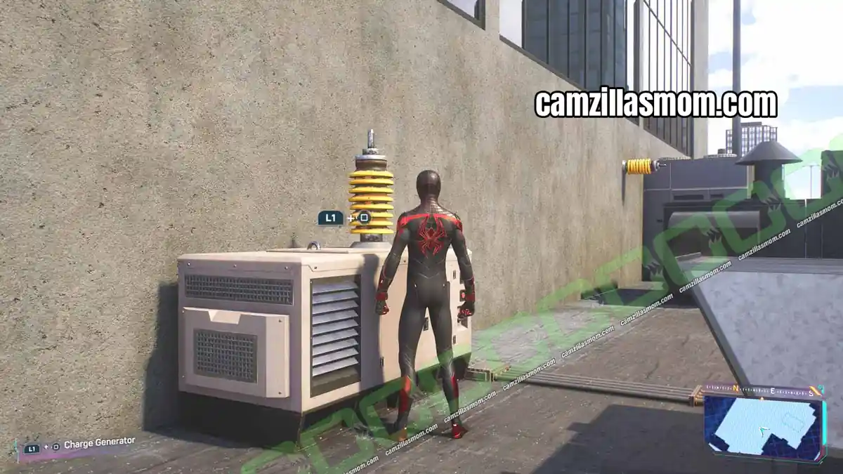 brooklyn-visions-2-location-2-williamsburgh-marvels-spider-man-2 White generator on the roof powering the event in the Homecoming Brooklyn Visions mission in Spider-Man 2 › camzillasmom.com
