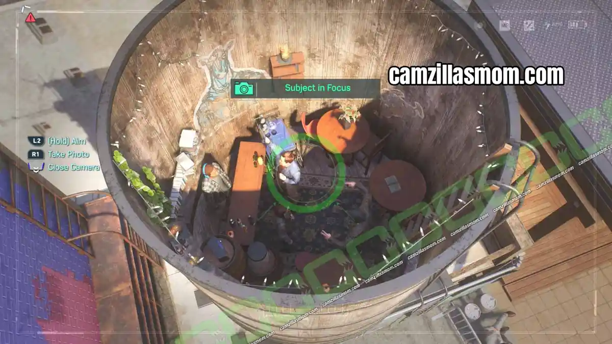 hidden-oasis-location-williamsburgh-marvels-spider-man-2 Rooftop party inside an empty water tank for the Hidden Oasis Photo Op in Williamsburg in Spider-Man 2 › camzillasmom.com