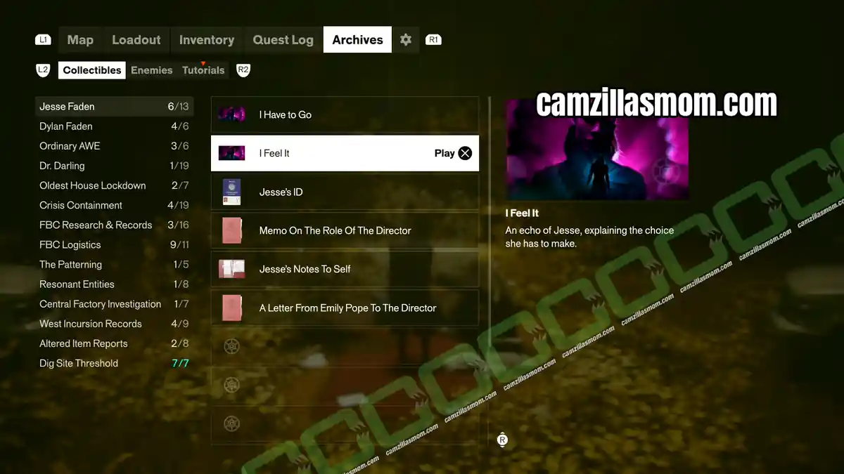 i-feel-it-jesse-faden-collectibles-control-resonant I Feel It Echo of Jesse in The Incursion Fault in the West Incursion Zone in Control Resonant › camzillasmom.com