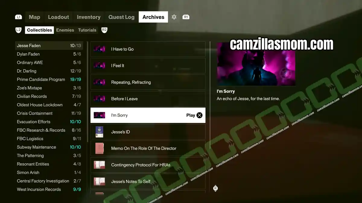 im-sorry-jesse-faden-collectibles-control-resonant Im Sorry final Echo of Jesse after The House In Distress in Control Resonant › camzillasmom.com
