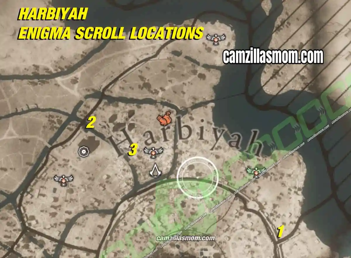 overview-map-all-enigma-numbered-harbiyah-collectibles-assassins-creed-mirage Overview map of all 3 numbered Enigma locations in Harbiyah in Assassins Creed Mirage › camzillasmom.com
