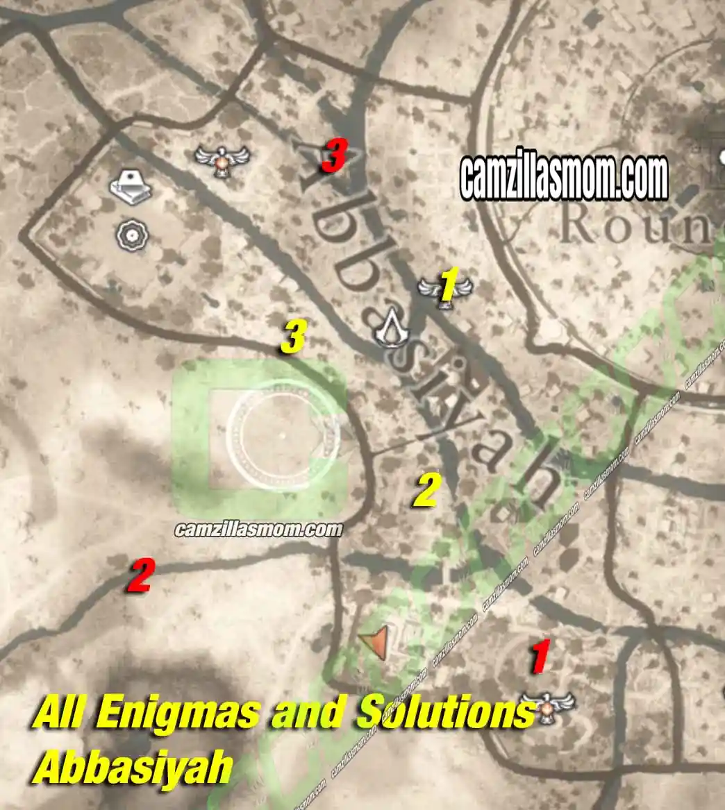 overview-map-all-enigmas-abbasiyah-all-collectibles-assassins-creed-mirage Overview map of all 3 Enigma scroll and treasure locations in Abbasiyah in Assassins Creed Mirage › camzillasmom.com