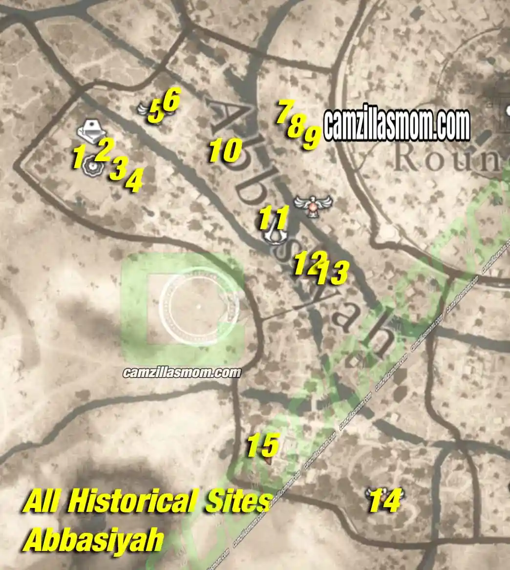 overview-map-all-historical-sites-abbasiyah-all-collectibles-assassins-creed-mirage Overview map of all 15 numbered Historical Site locations in Abbasiyah in Assassins Creed Mirage › camzillasmom.com
