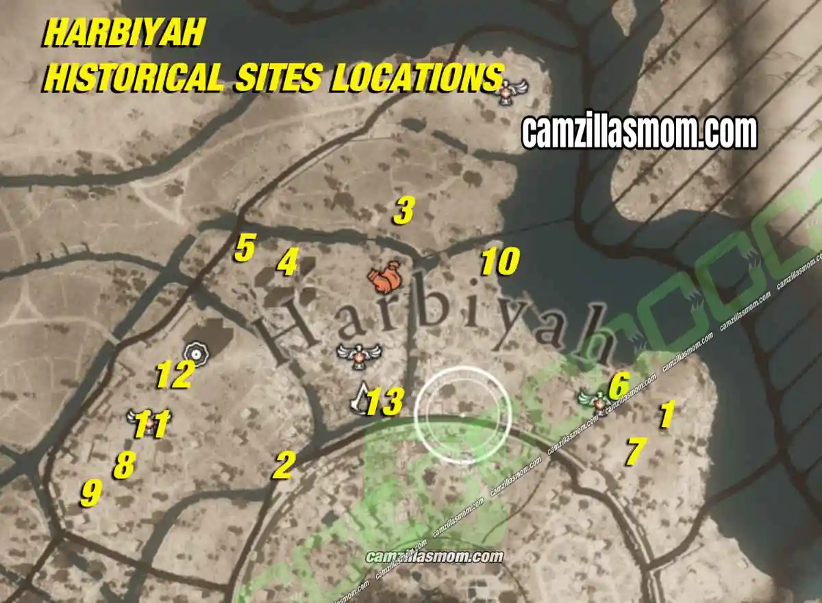 overview-map-all-historical-sites-numbered-harbiyah-collectibles-assassins-creed-mirage Overview map of all 13 numbered Historical Site locations in Harbiyah in Assassins Creed Mirage › camzillasmom.com