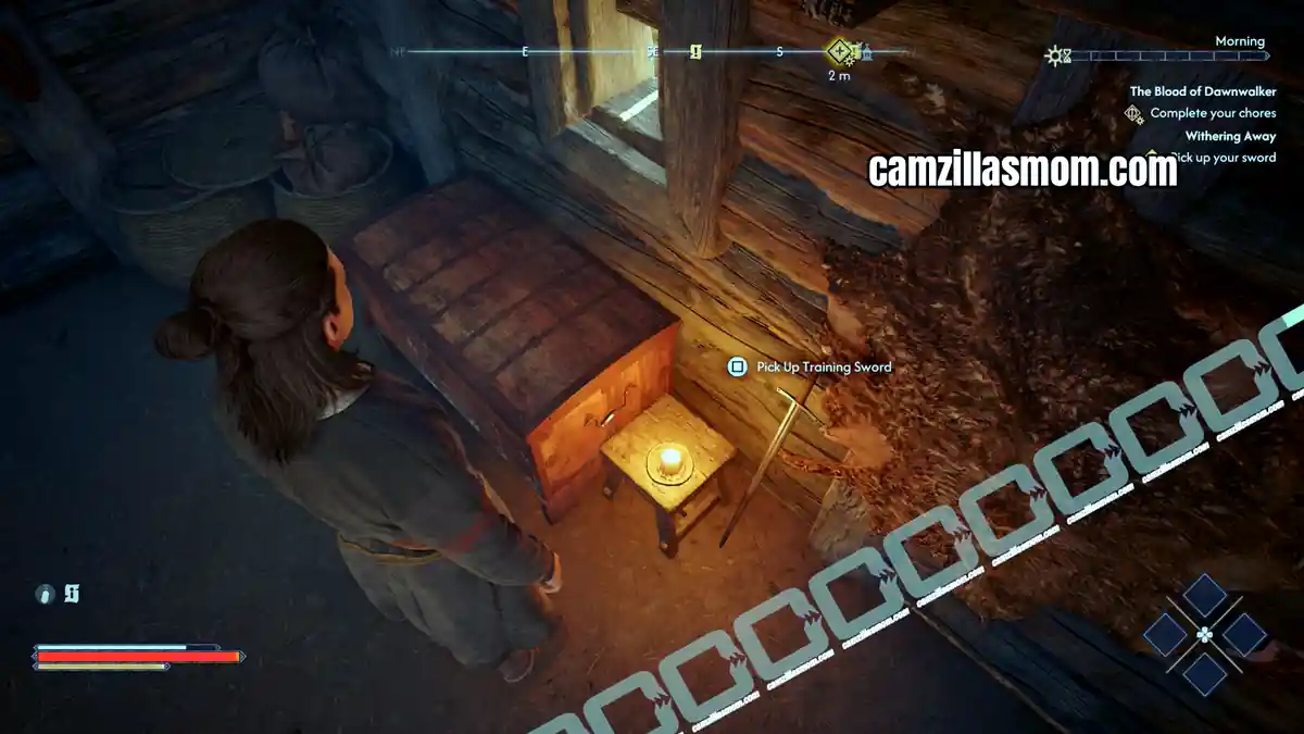 pick-up-your-sword-withering-away-the-blood-of-dawnwalker Training Sword in the room opposite the kitchen in The Blood of Dawnwalker › camzillasmom.com