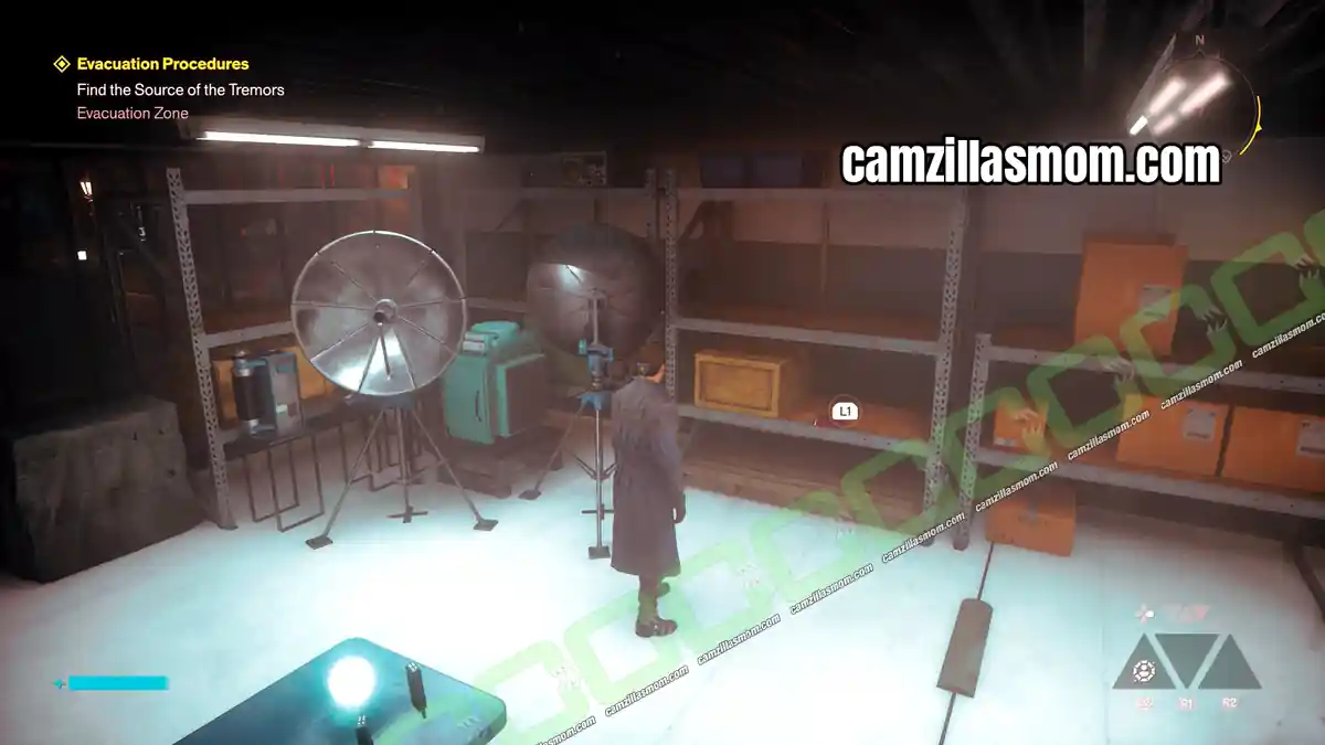 pr-video-screenplay-evacuation-efforts-collectibles-control-resonant PR Video Screenplay on the shelf inside the ground floor container in front of the Evac Building in Control Resonant › camzillasmom.com