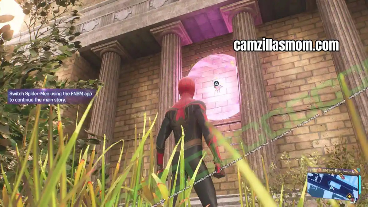 spider-bot-3-location-harlem-marvels-spider-man-2 Ultimate Spider-Bot on the western wall of the domed building in the southwest of Harlem in Spider-Man 2 › camzillasmom.com
