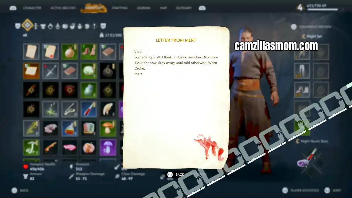 vladimirs-letter-return-to-laslea-and-save-your-family-bad-blood-the-blood-of-dawnwalker Letter from Mert on Vladimir body with the code word flour › camzillasmom.com