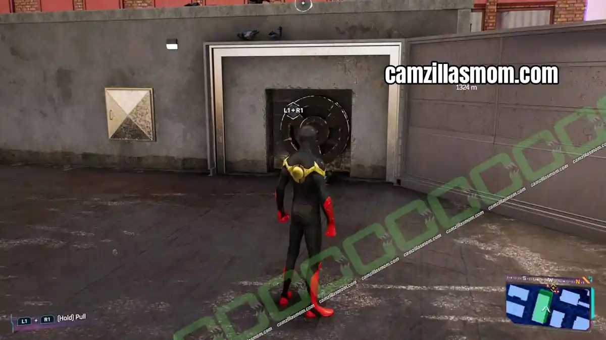 yank-cogwheel-prowler-stash-location-williamsburgh-marvels-spider-man-2 Yanking the big cogwheel behind the metal wall at the Williamsburg Prowler Stash in Spider-Man 2 › camzillasmom.com
