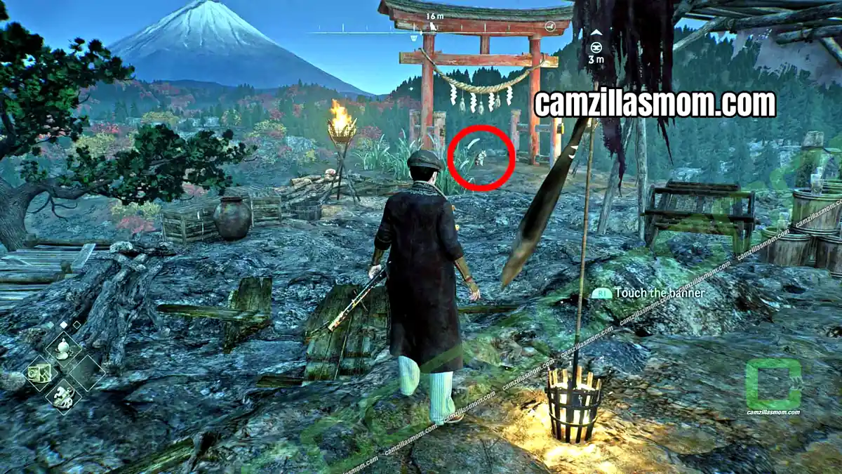 cat-1-location-shibo-region-rise-of-the-ronin Cat near the Windmill Veiled Edge Banner on top of Windmill Mountain in Shibo in Rise of the Ronin › camzillasmom.com