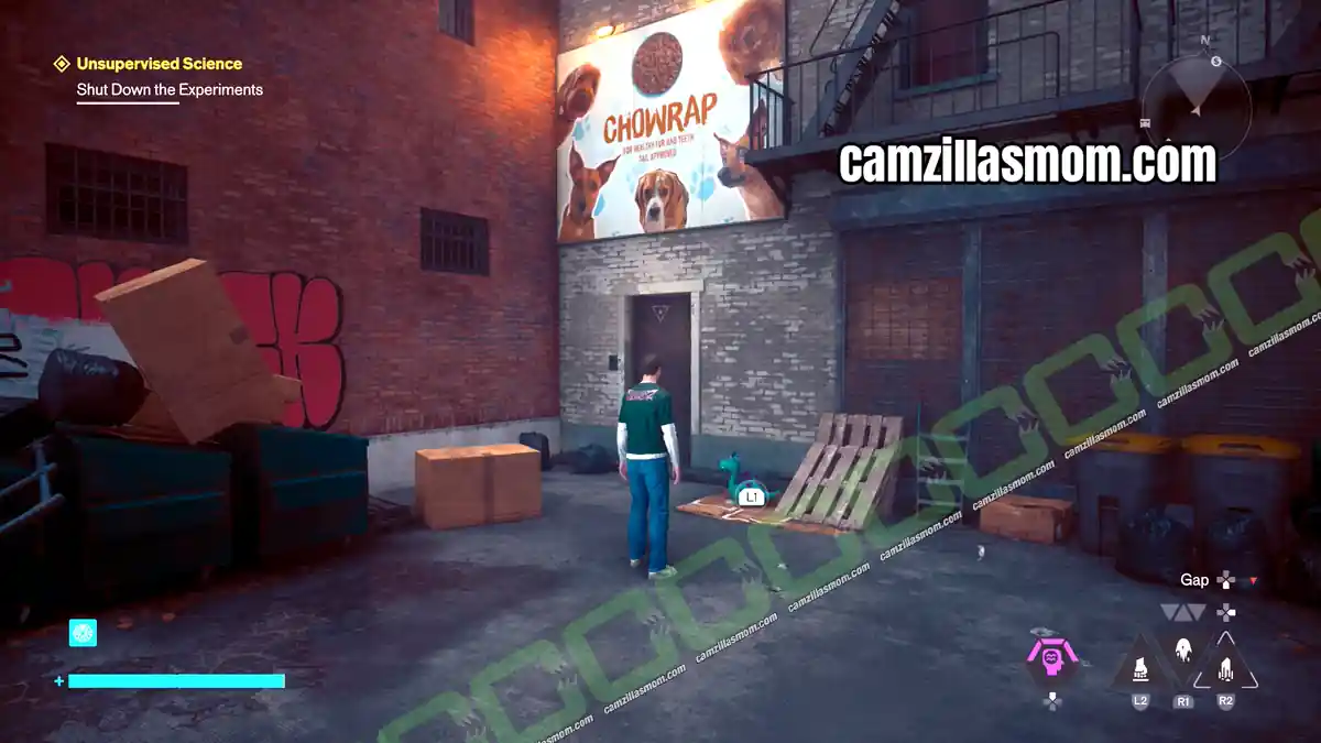 central-dog-toy-location-collectibles-control-resonant Dog toy in the alley with the Hiss lasers in the Central Zone in Every Dog Has Her Day in Control Resonant