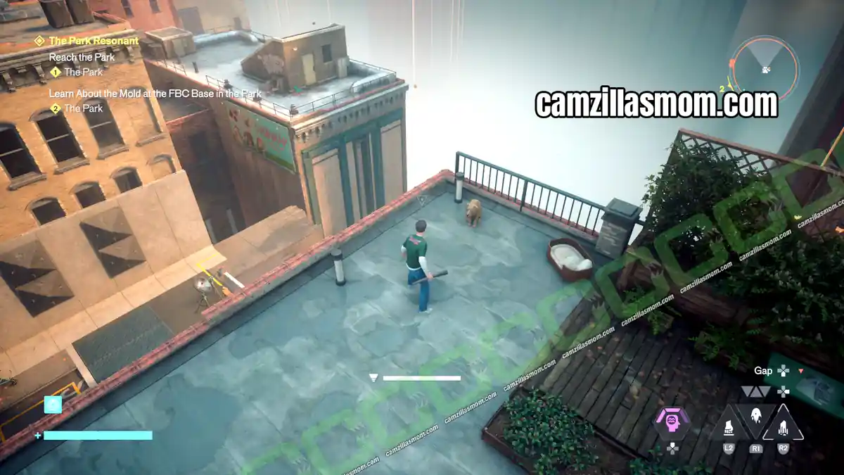 dog-location-downtown-collectibles-control-resonant Dog on the rooftop at the dead end by the chasm in the Downtown Zone in Every Dog Has Her Day in Control Resonant