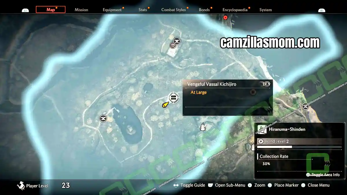 vengeful-vassal-kichijiro-fugitive-hiranuma-shinden-region-rise-of-the-ronin Fugitive Vengeful Vassal Kichijiro by the road in the center of Hiranuma-Shinden in Rise of the Ronin › camzillasmom.com